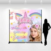 Lofaris Custom Photo Unicorn Girl 8th Birthday Backdrop